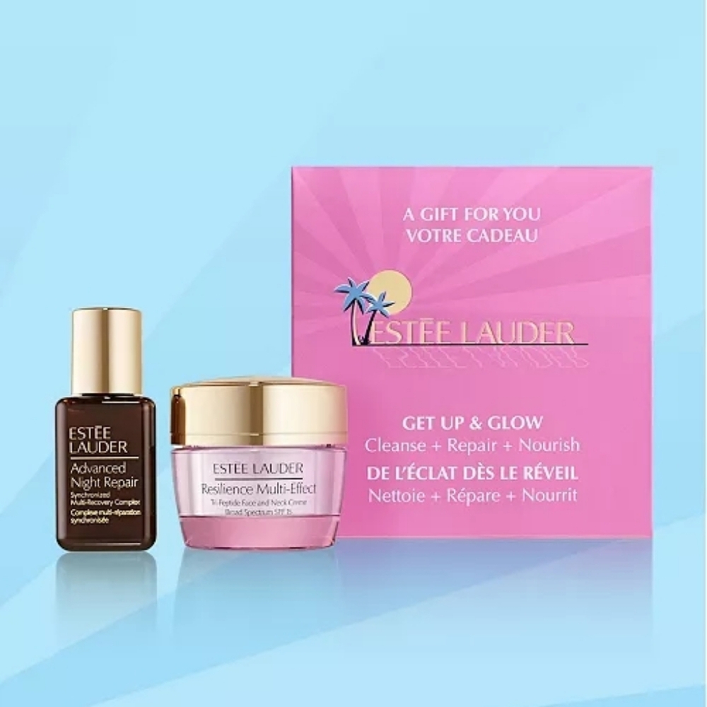 NEW Estee Lauder Pink Get Up & Glow Gift Set Mother's Day